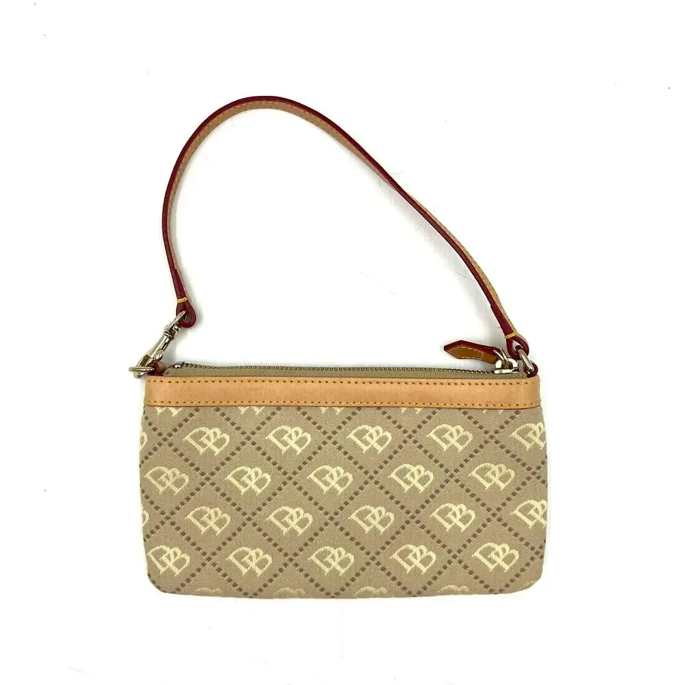 Dooney & Bourke Signature Jacquard Wristlet Slim Zip Pouch Monogram